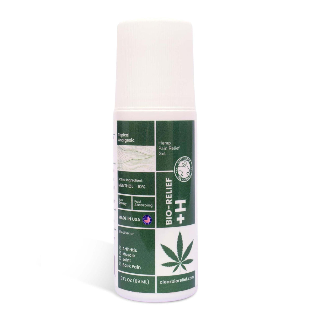 BIO-RELIEF de Scientific Solutions Global, rouleau anti-douleur rapide sur articulation, sensation de fraîcheur.