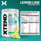 Poudre Xtend EAA en pot citron-lime, forme pratique pour la récupération.