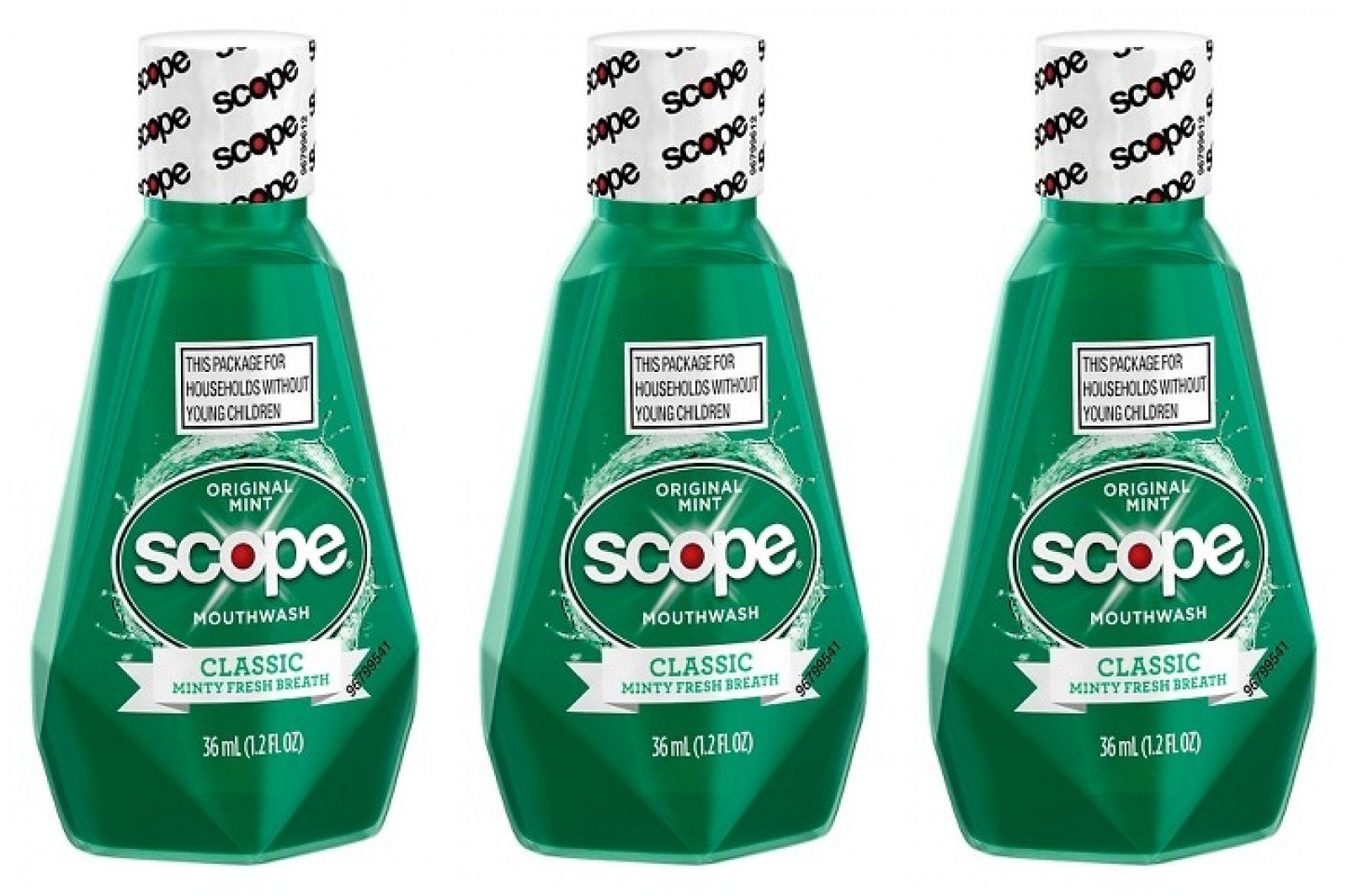 Scope rince-bouche Original Menthe: haleine fraîche durable en format voyage.