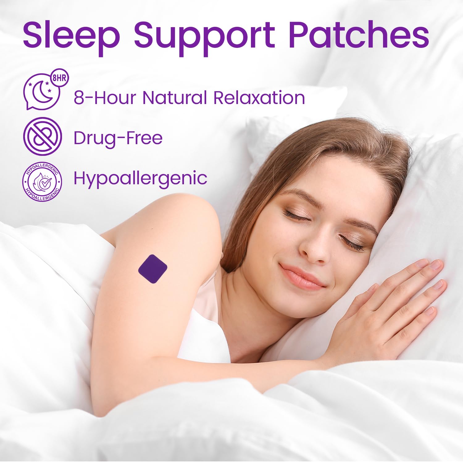 Patch Sommeil Scosvvi sur l’épaule pour des voyages reposants.