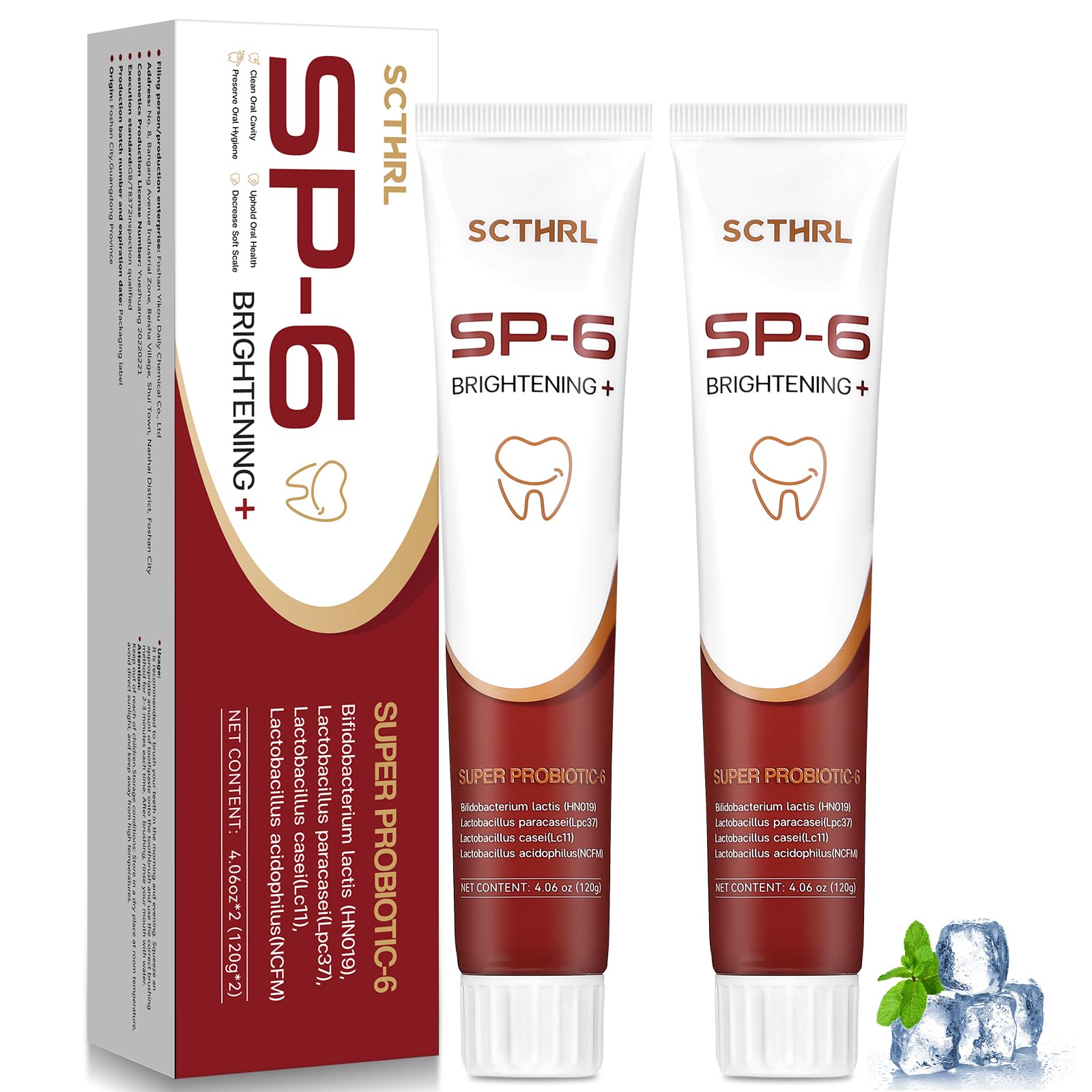 SCTHRL SP-6, tube dentifrice menthe pour haleine fraîche
