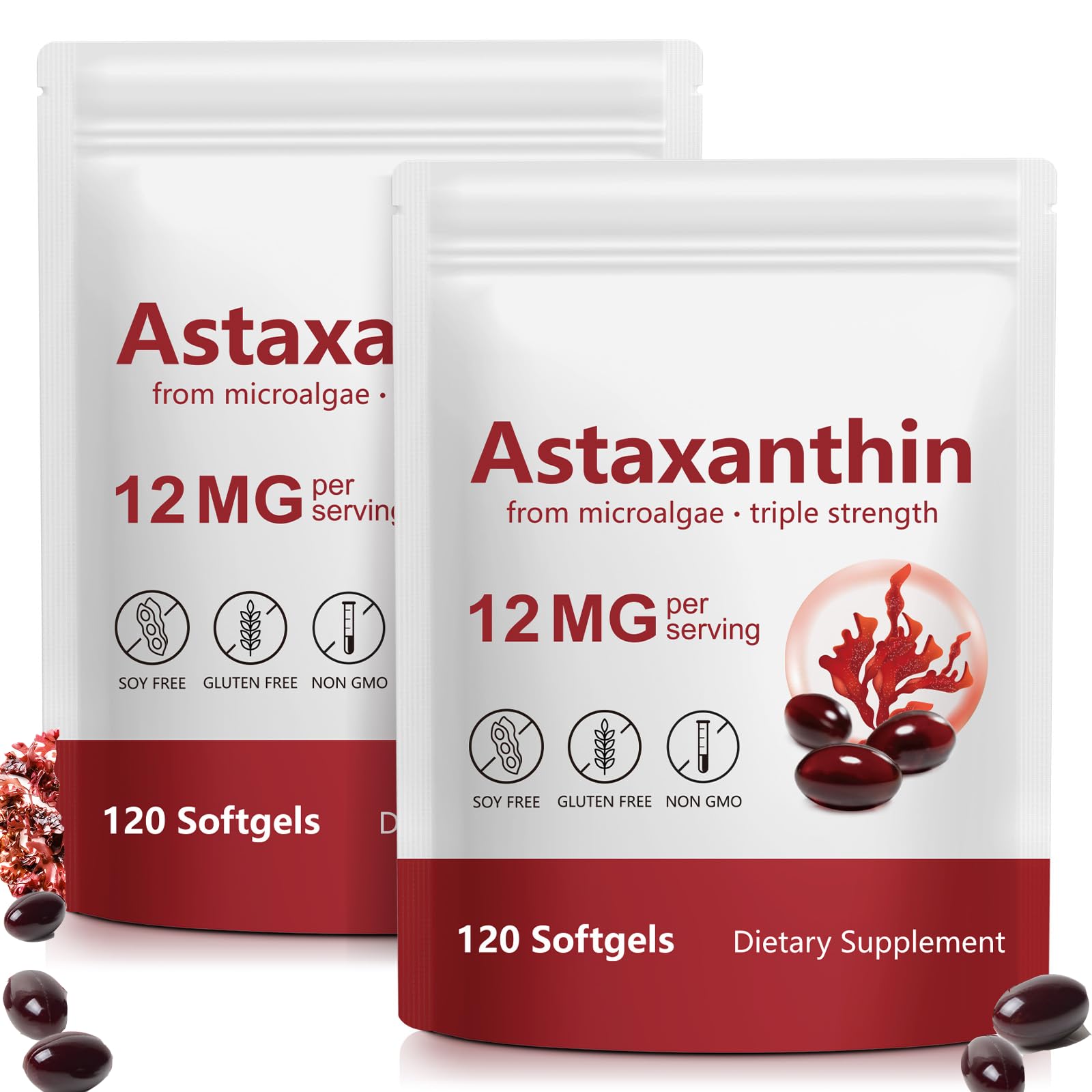 Le flacon SDJUFEI Astaxanthine, soutien antioxydant quotidien en gélules.