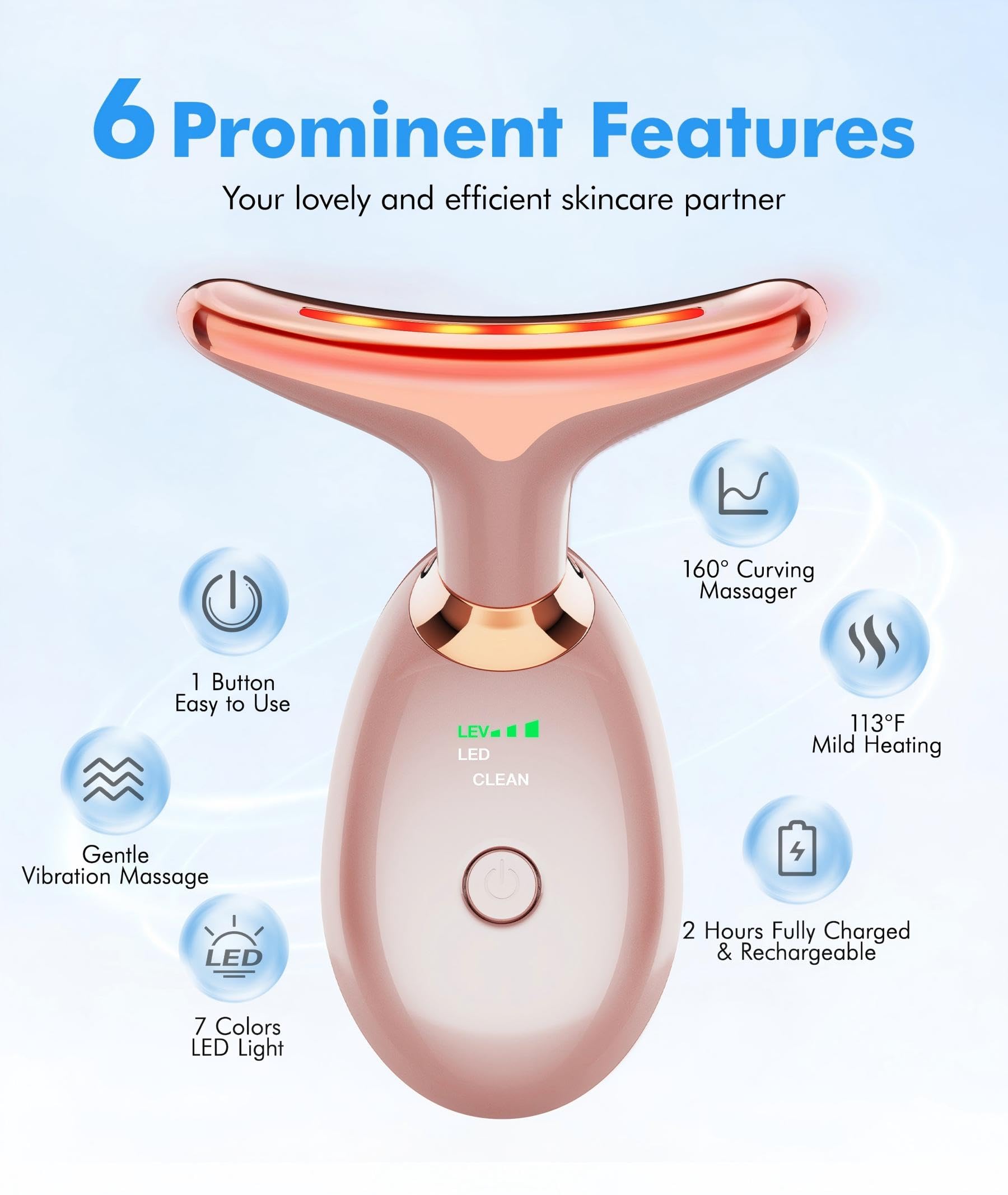Premier plan du bouton d’alimentation du massager SDKWDH