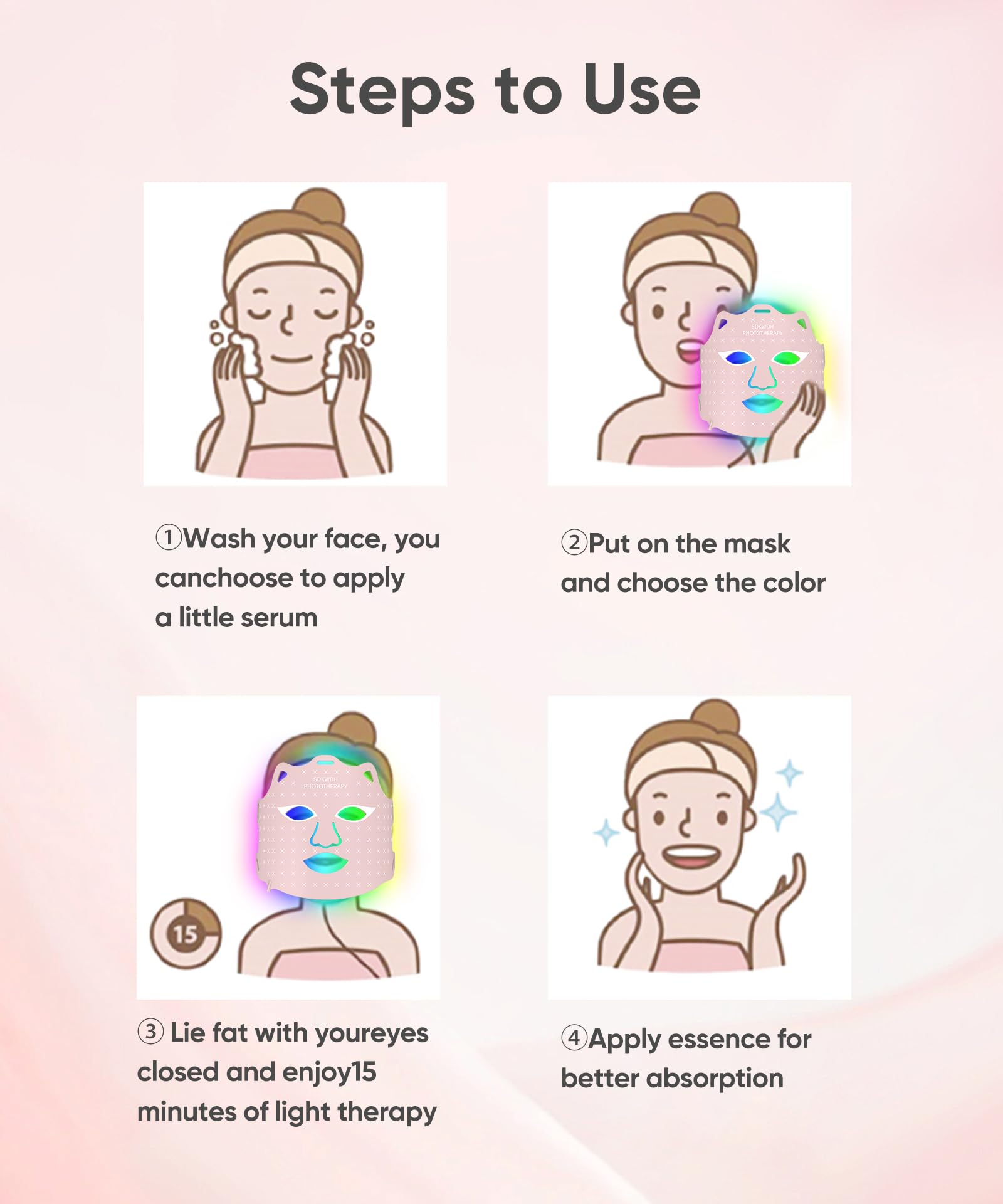 Masque SDKWDH design sans bande, confort sur le visage.