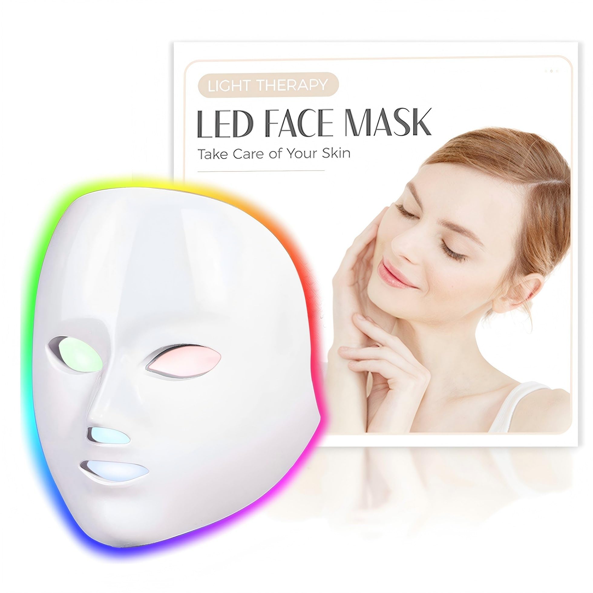 SDKWDH Masque LED portable: parfait pour voyage et routine beauté.