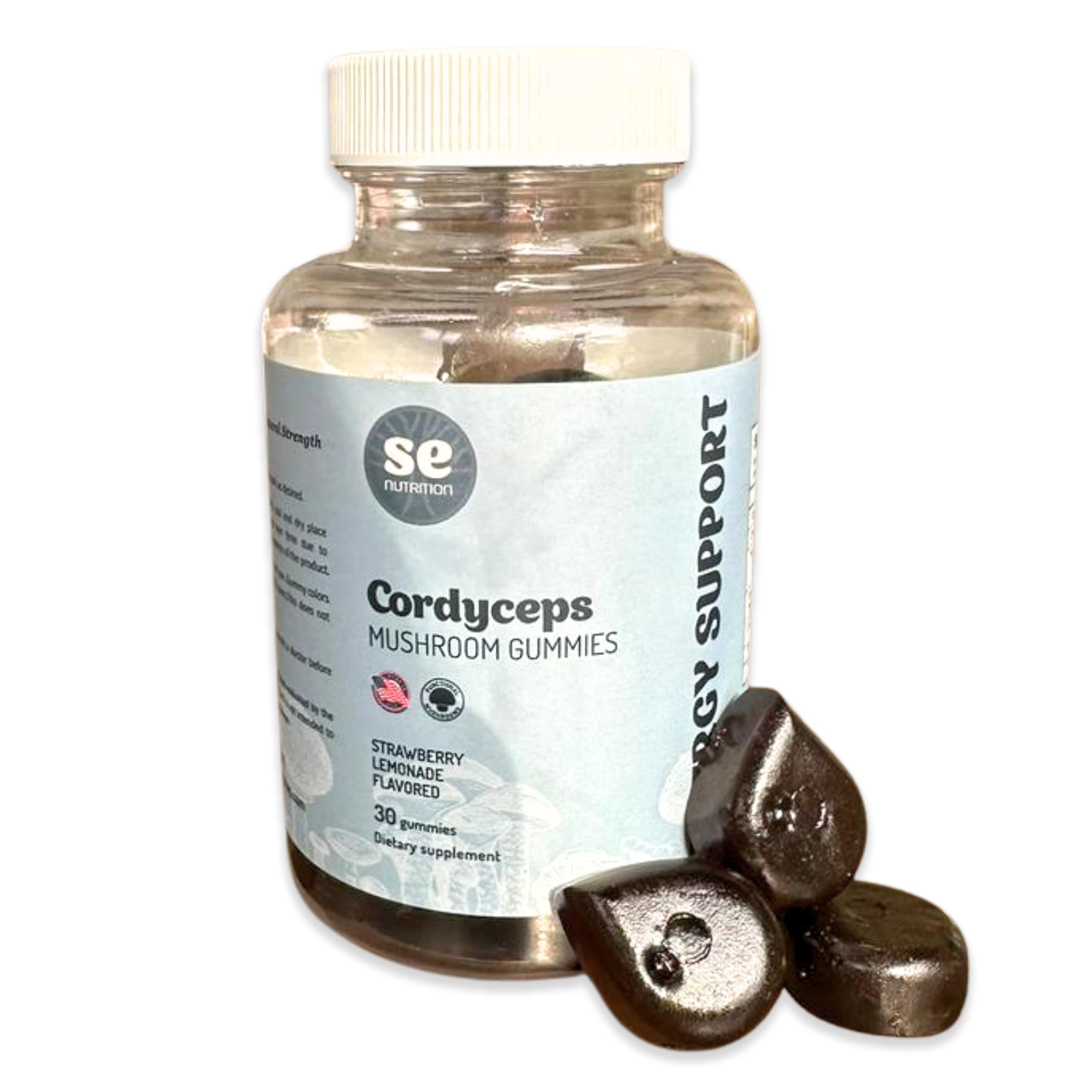 Gommes SE Nutrition Cordyceps dans l'emballage, énergie naturelle potentielle.