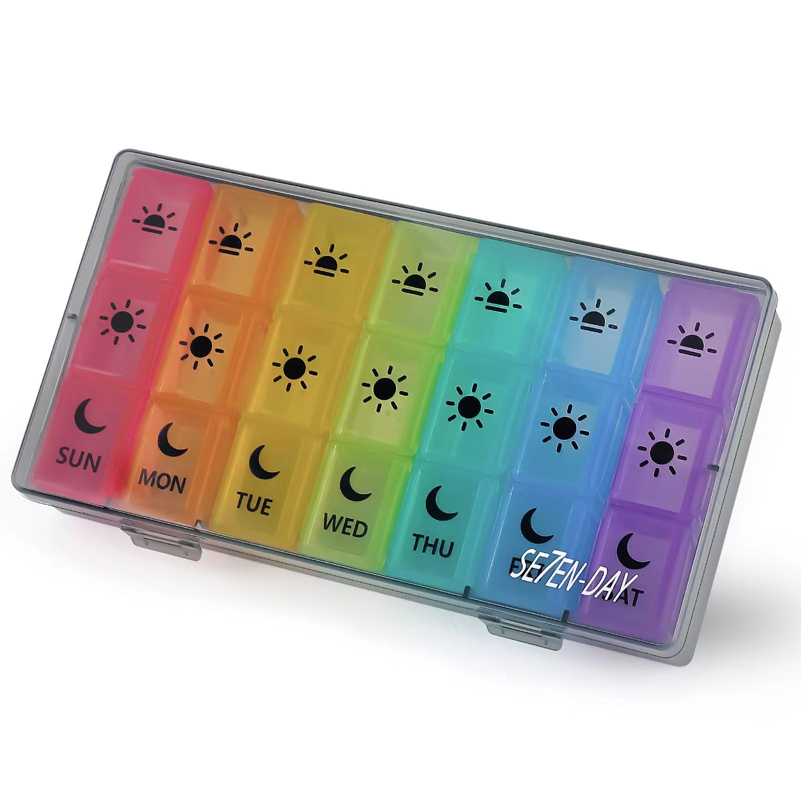 SE7EN-DAY boîte pilules semaine, organisation pratique pour voyages et quotidien.