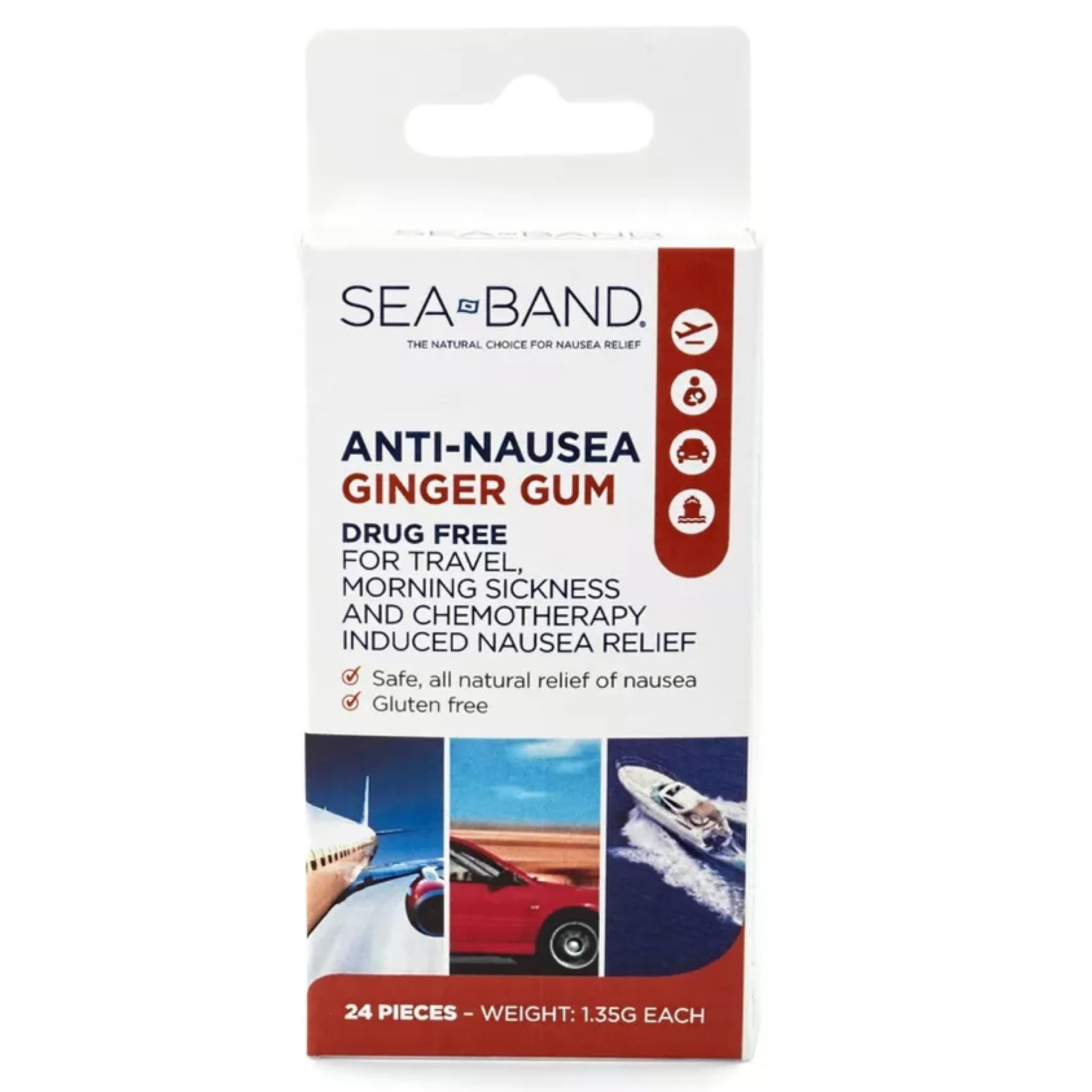 Sea-Band Gomme Gingembre – emballage 24, pratique en voyage
