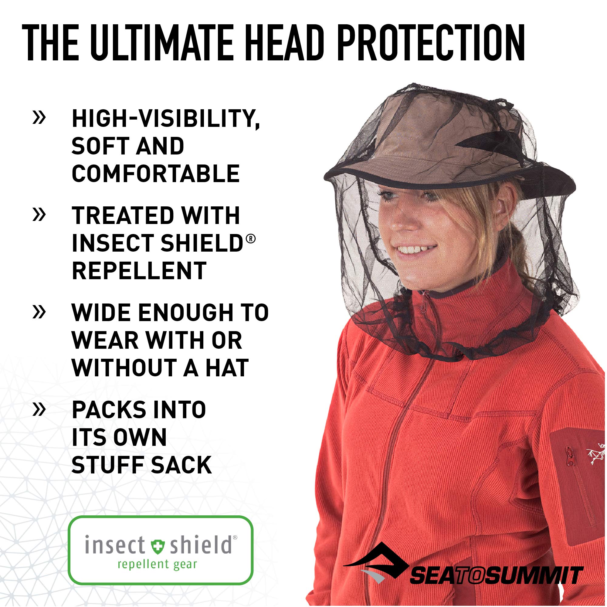 Sea to Summit maillage hexagonal fin; respirabilité élevée et protection contre les insectes.