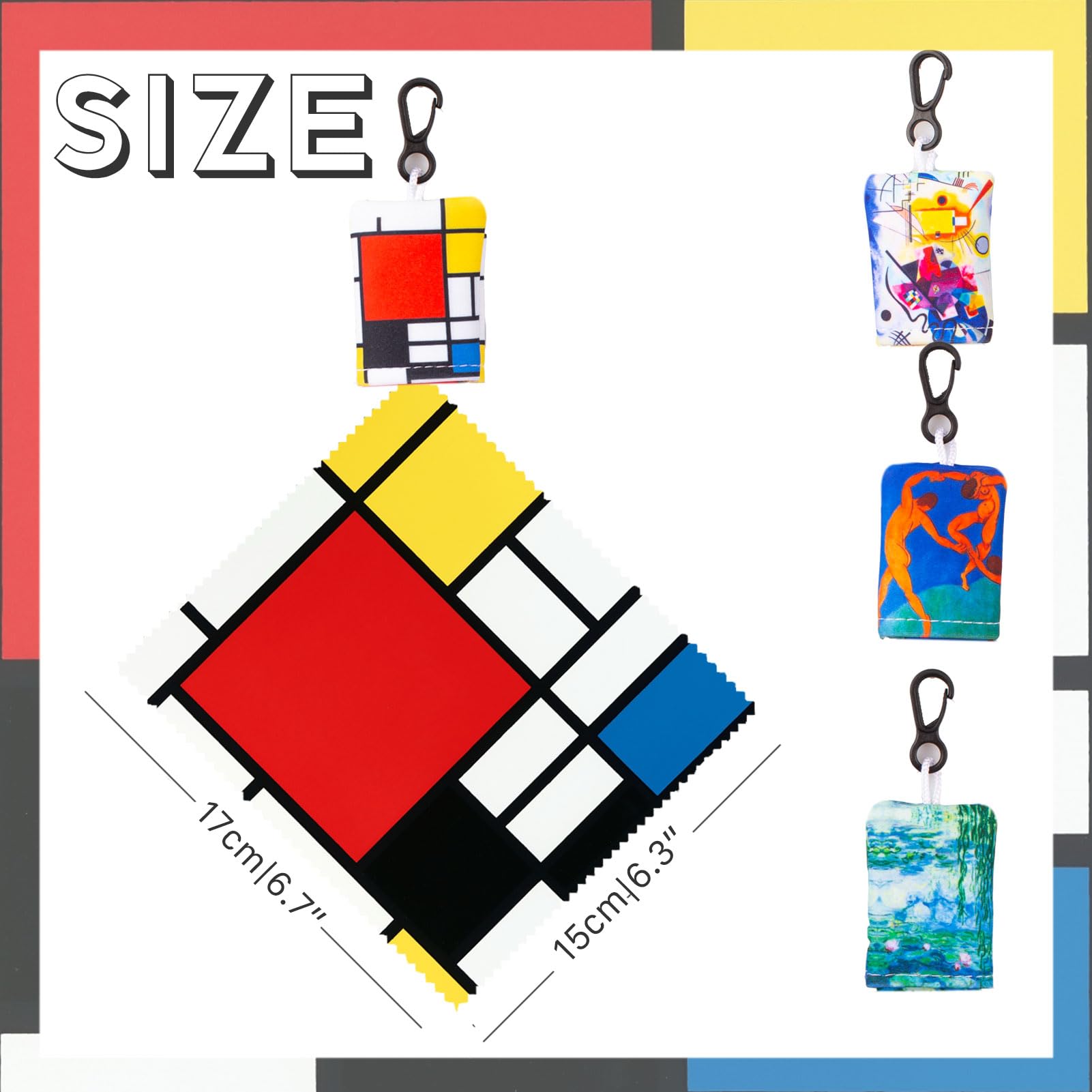 Lunettes Seabbo Mondrian, composition rouge bleu jaune, nettoyage précis et élégant