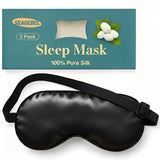 SEAGEBEL masque yeux vue frontale, confort nocturne grâce à la soie Mulberry.