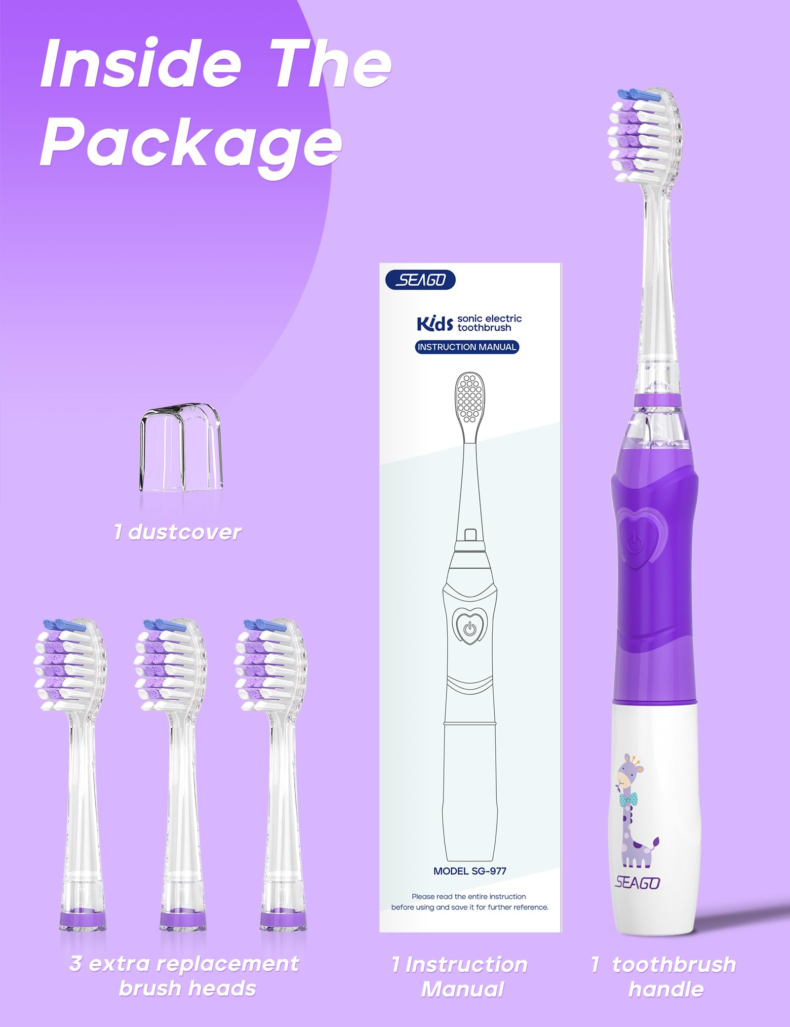 SEAGO brosse dentaire enfant 24 000 mouvements par minute pour un nettoyage efficace