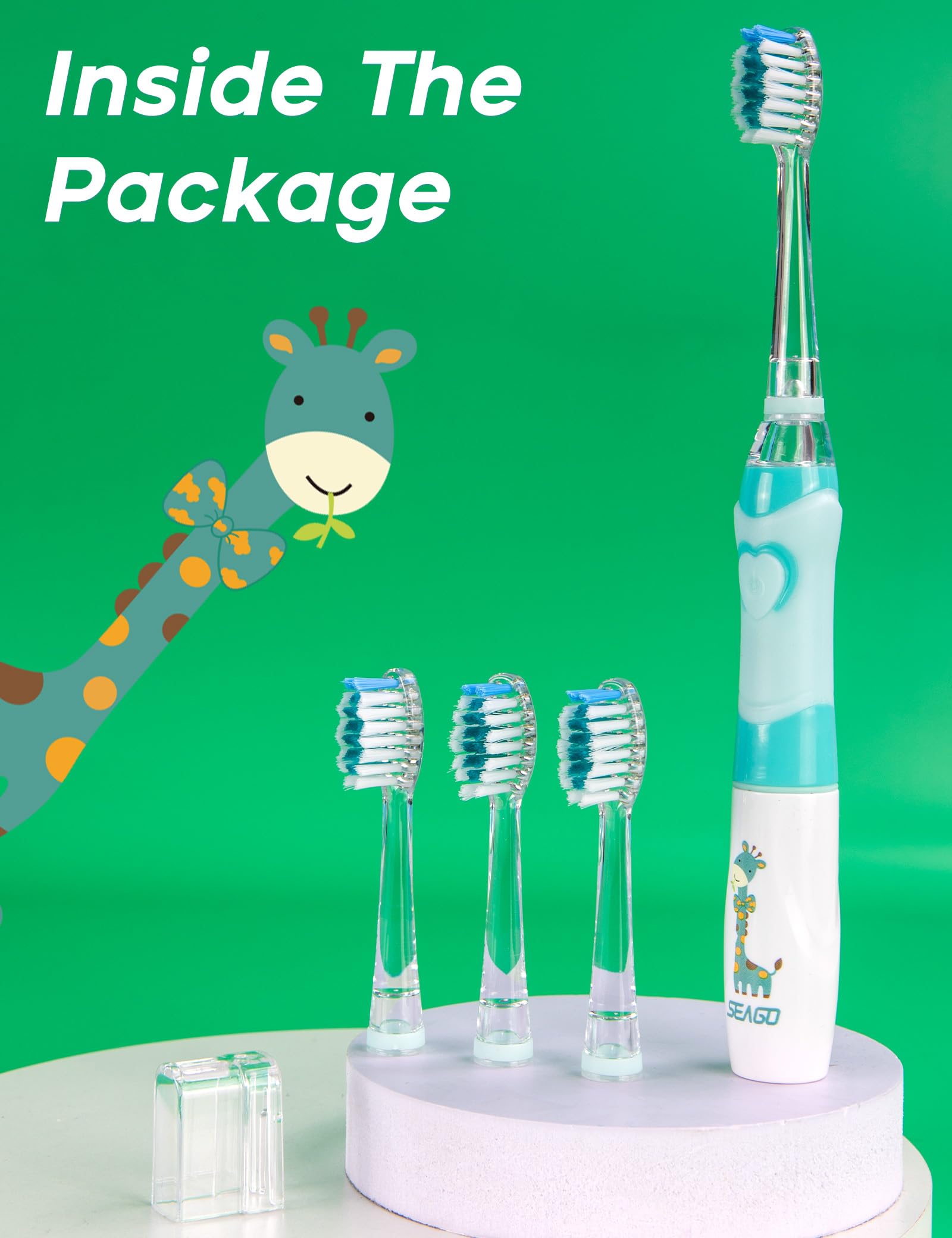 SEAGO SG-977, lumière LED douce guidant le brossage sans éblouir.