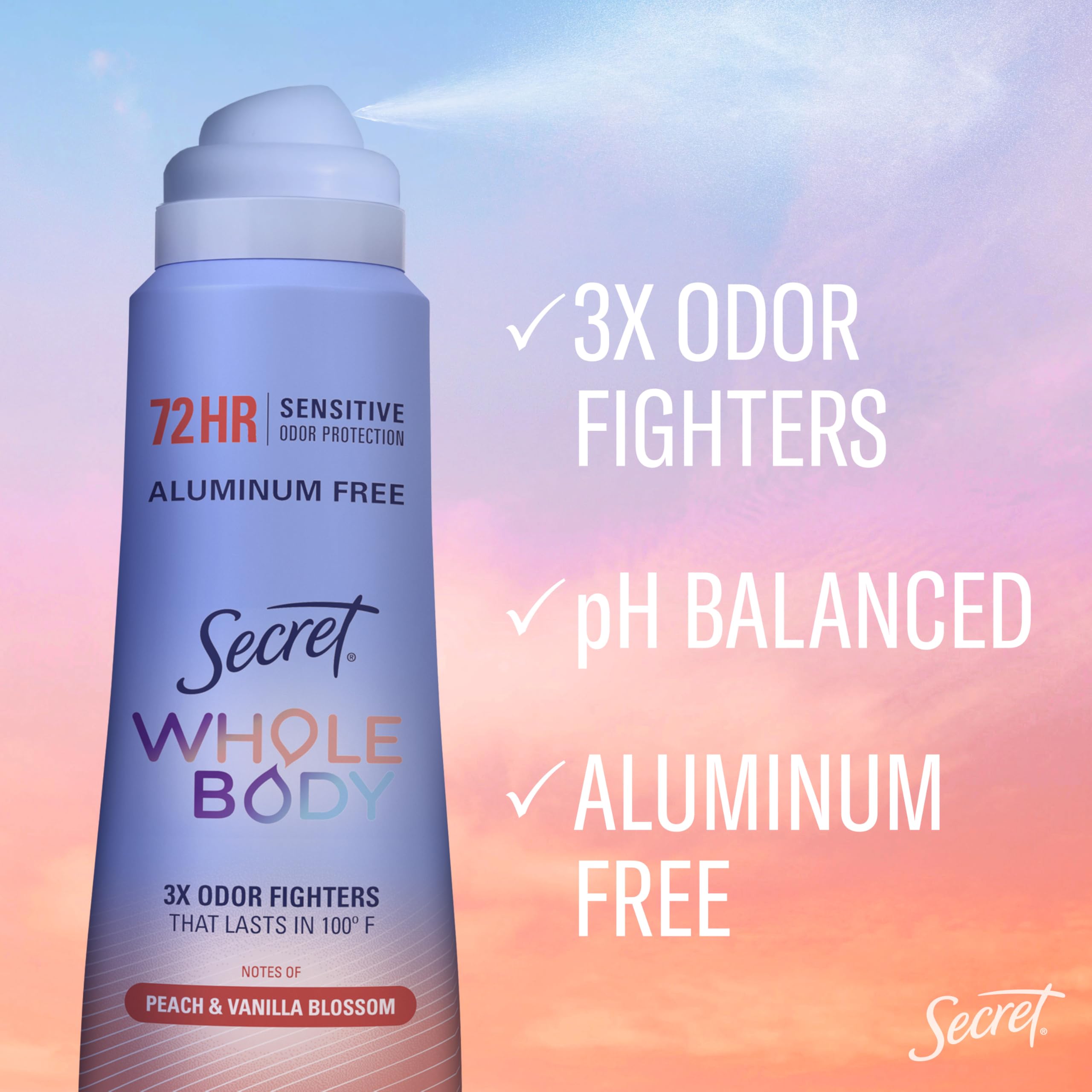 Secret désodorisant spray-application-rapide: vaporisation nette et pratique au quotidien