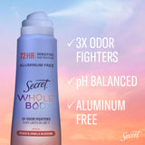Secret désodorisant spray-application-rapide: vaporisation nette et pratique au quotidien
