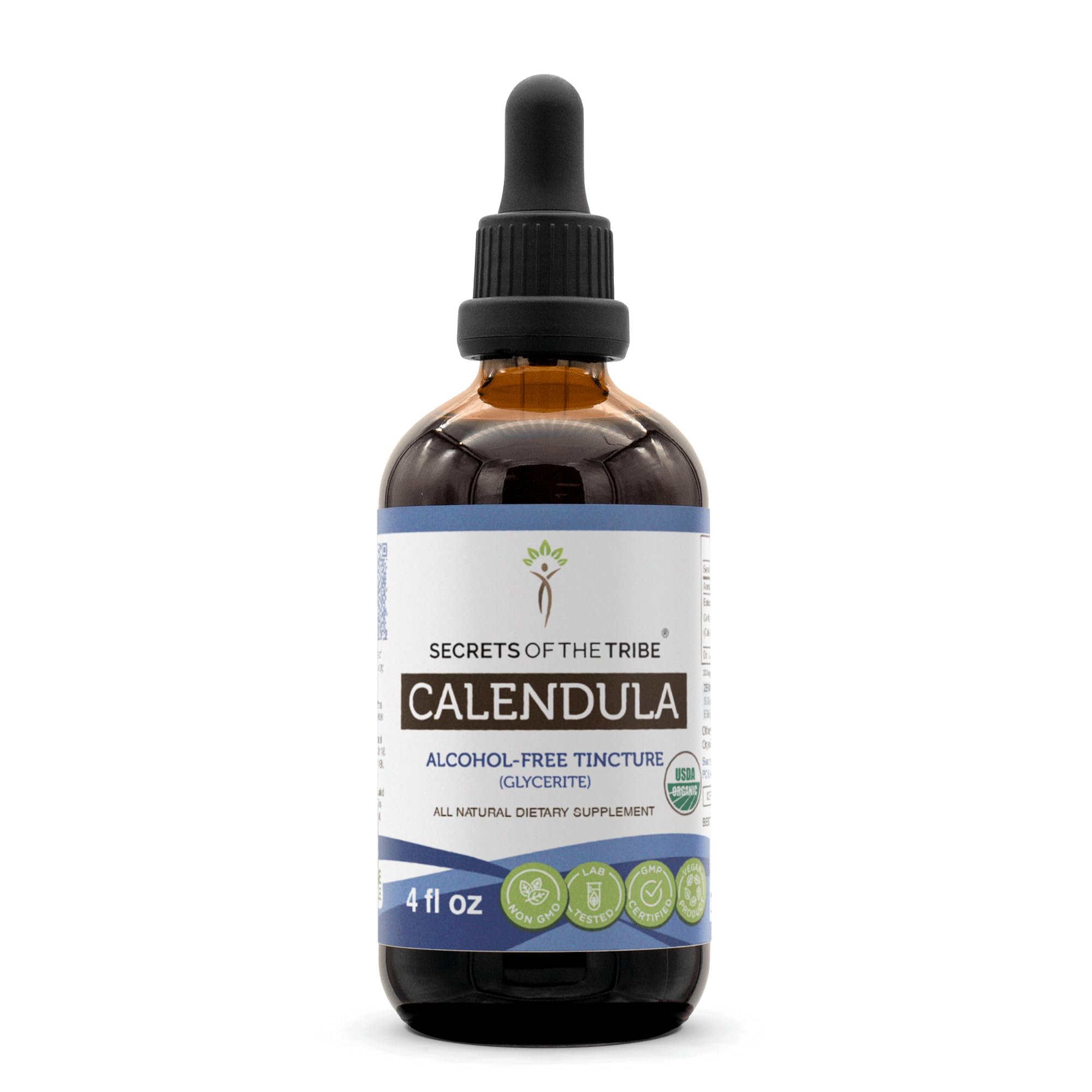 Secrets de la Tribu Calendula flacon d'extrait sans alcool, actif et pur.