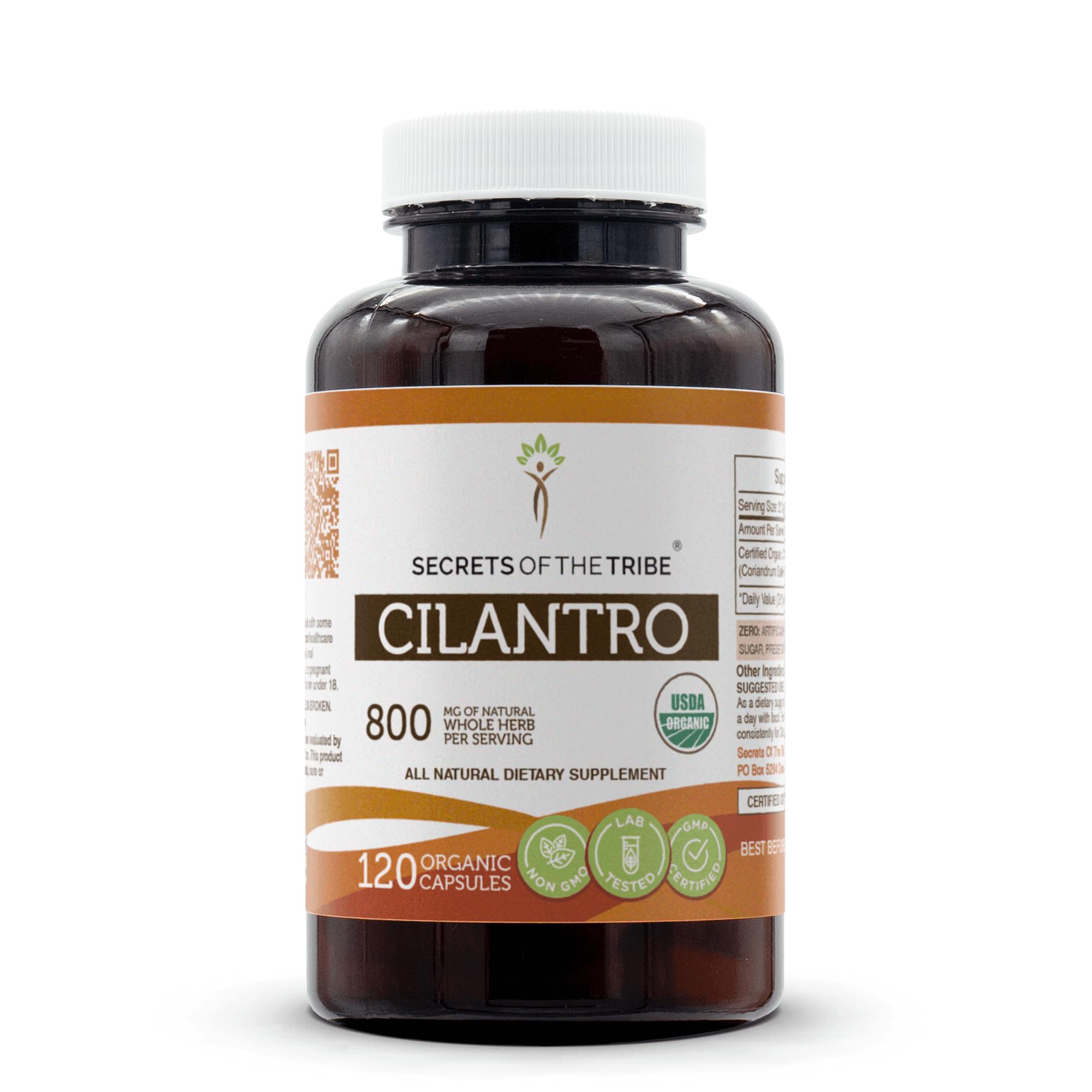 Secrets de la Tribu – Emballage capsules bio de coriandre, pratique pour une routine végétale.