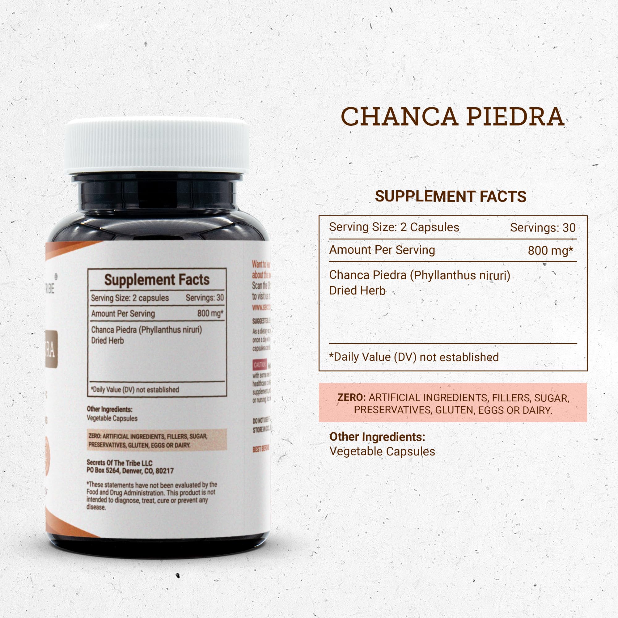 Secrets of the Tribe Chanca Piedra - Herbe sèche Phyllanthus niruri pour formulation naturelle