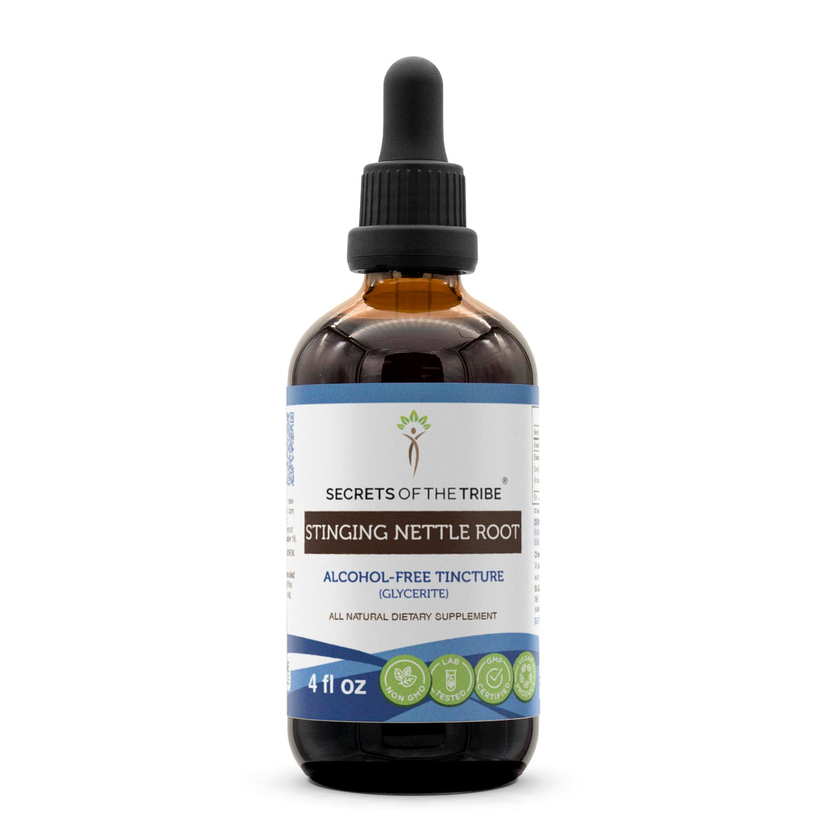Secrets of the Tribe Extrait liquide d'ortie flacon 4oz, absorption naturelle facilitée.