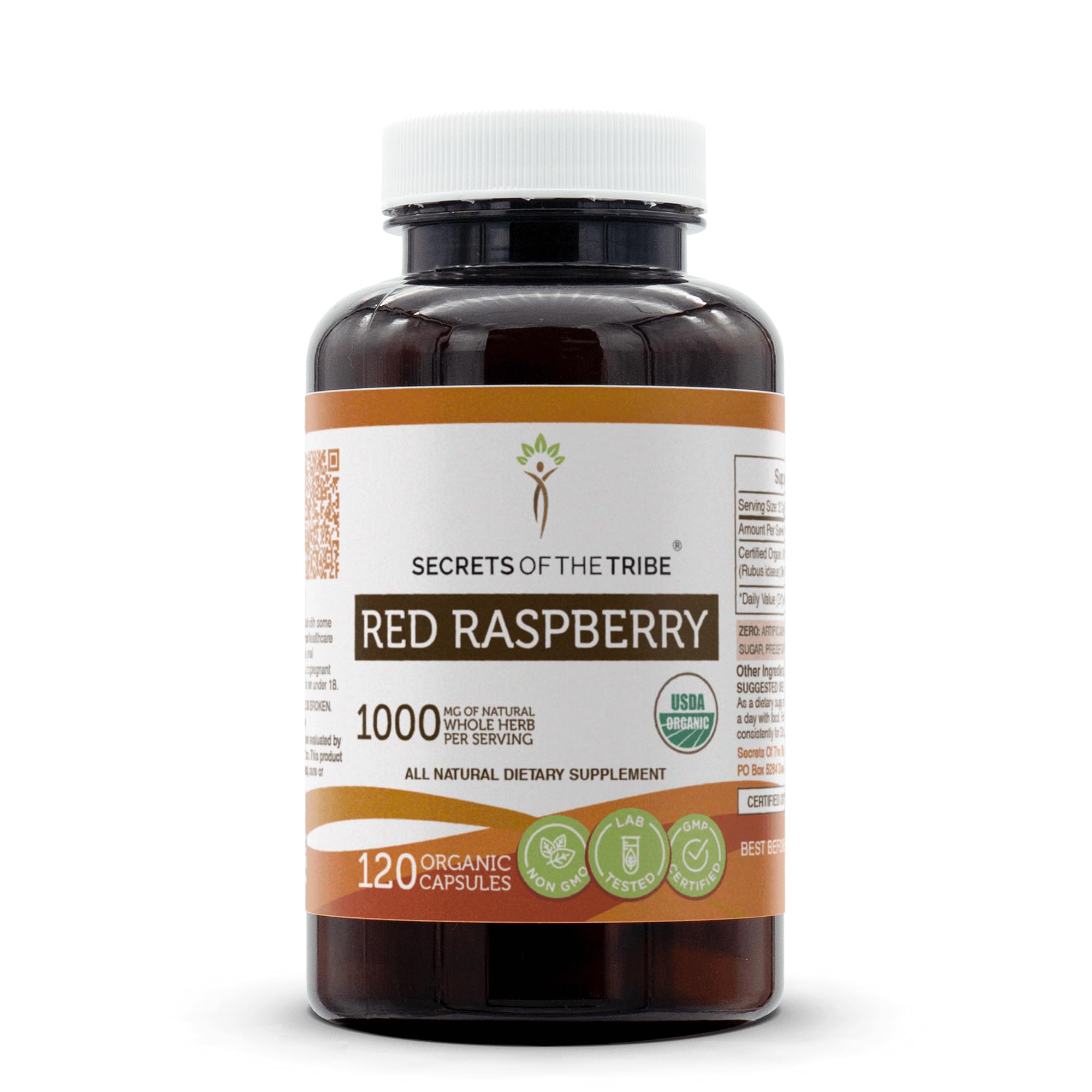 Secrets of the Tribe capsules framboise rouge en boîte 120, pureté biologique.