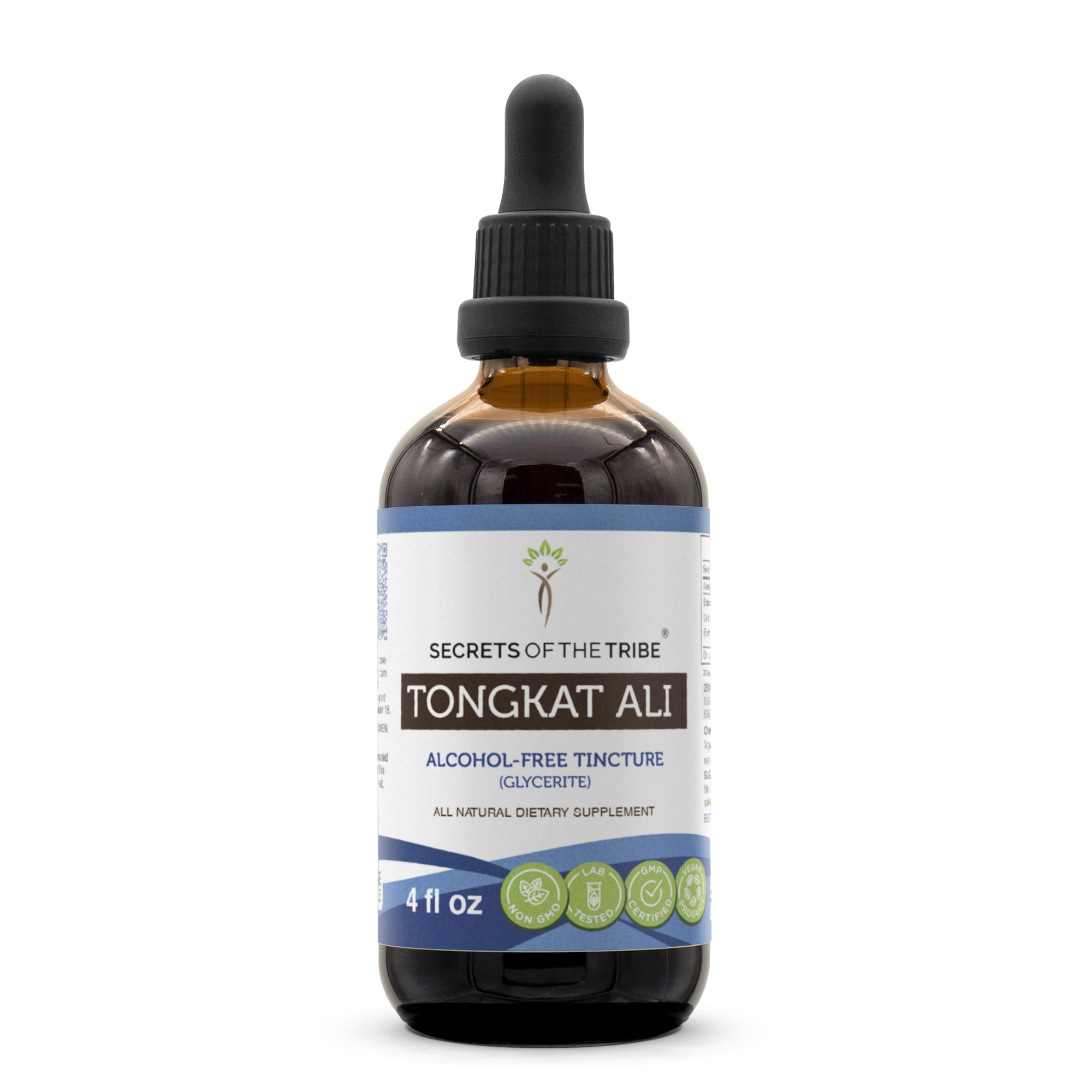 Secrets of the Tribe Tongkat Ali sans alcool – flacon clair et énergie potentielle
