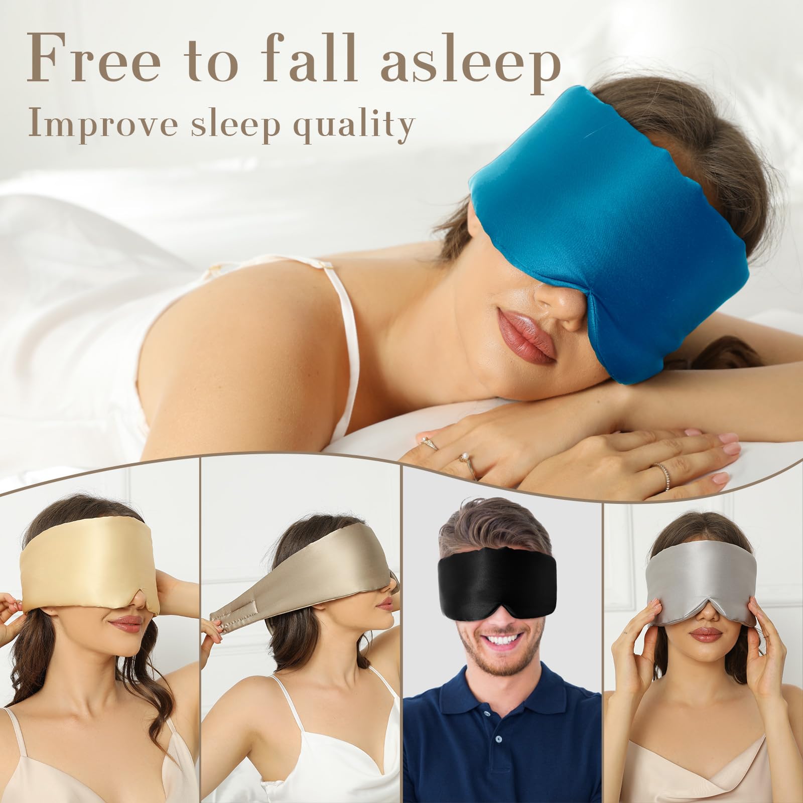 SECZIPE masque yeux pour dormeurs latéraux, conçu pour un ajustement flexible.