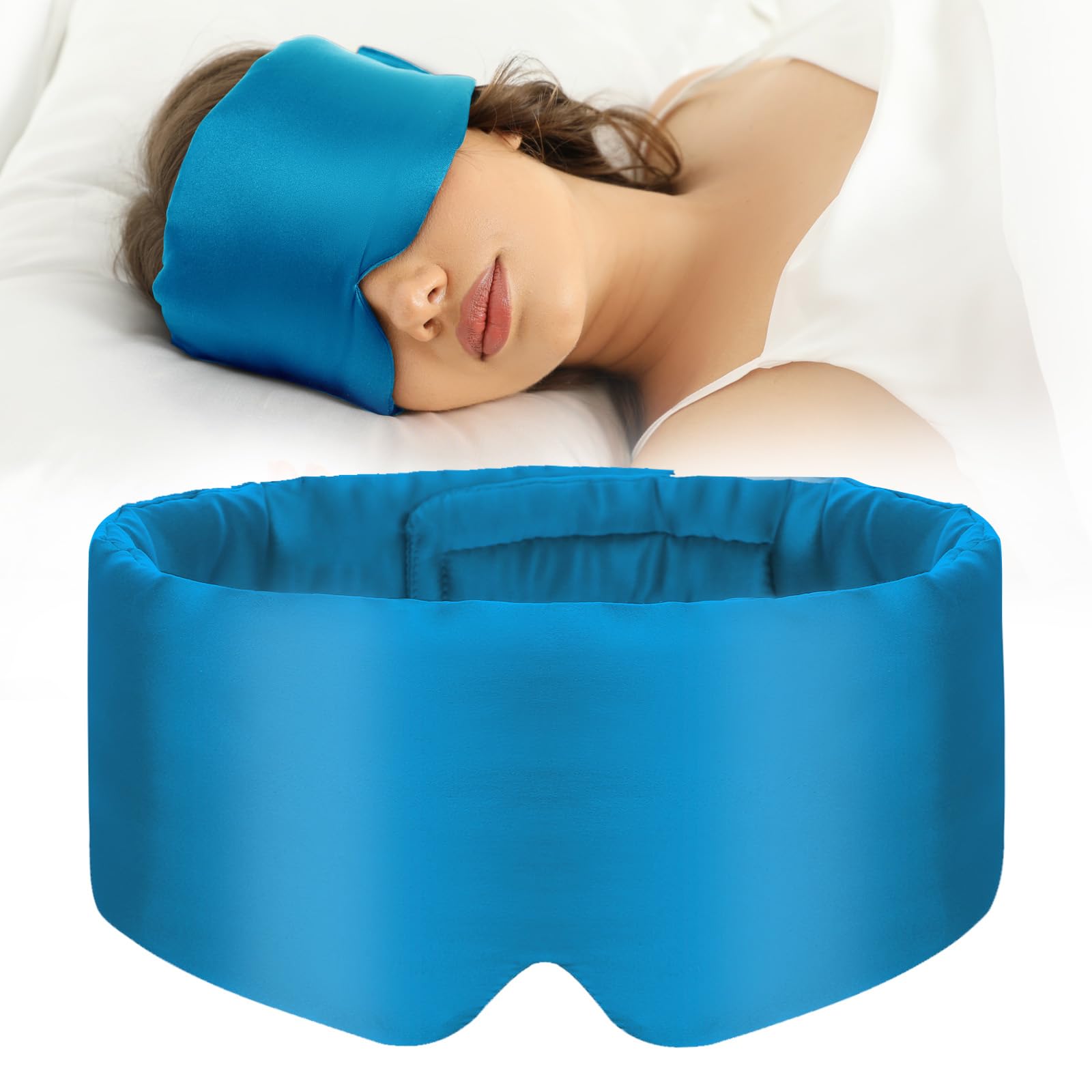 Le masque SECZIPE en soie de mûrier bleu offre douceur et hydratation pour le sommeil.