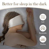 SECZIPE masque yeux soie mûrier avec bande ajustable pour ajustement personnalisé.