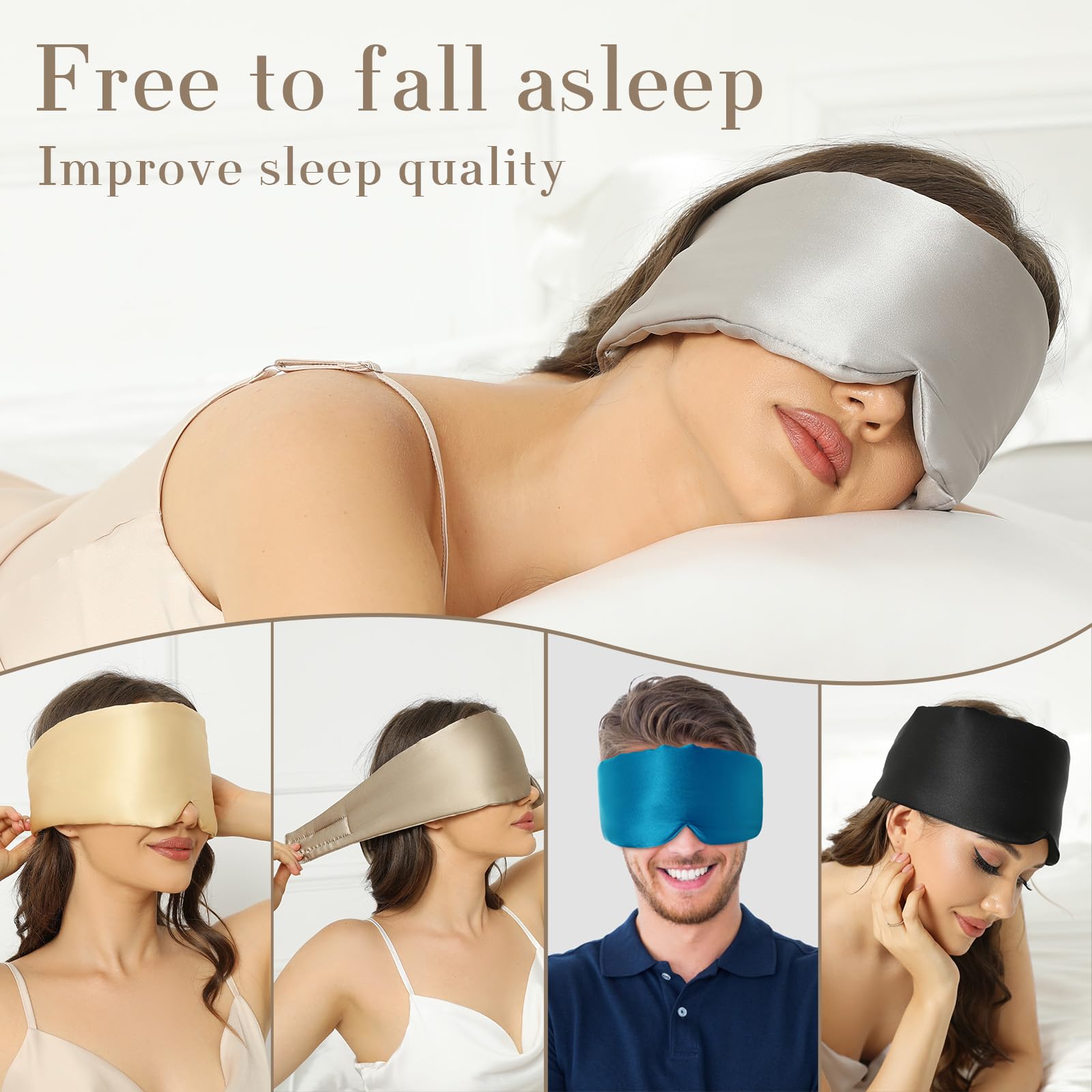 SECZIPE masque yeux soie mûrier soin de la peau autour des yeux.