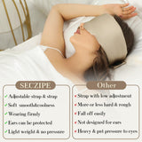 SECZIPE masque yeux en soie taupe qualité luxueuse pour usage quotidien