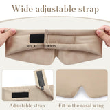 SECZIPE masque sommeil soie taupe léger et portable pour voyage