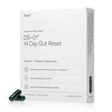 Seed 14 Day Gut Reset – bouteille illustrée: soutien à l'équilibre intestinal pratique.