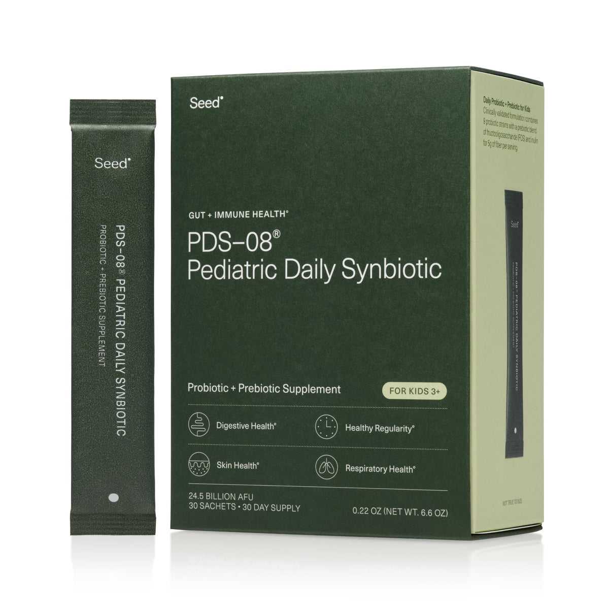 Sachets Seed PDS-08 pour enfants, usage quotidien et soutien potentiel de la digestion.