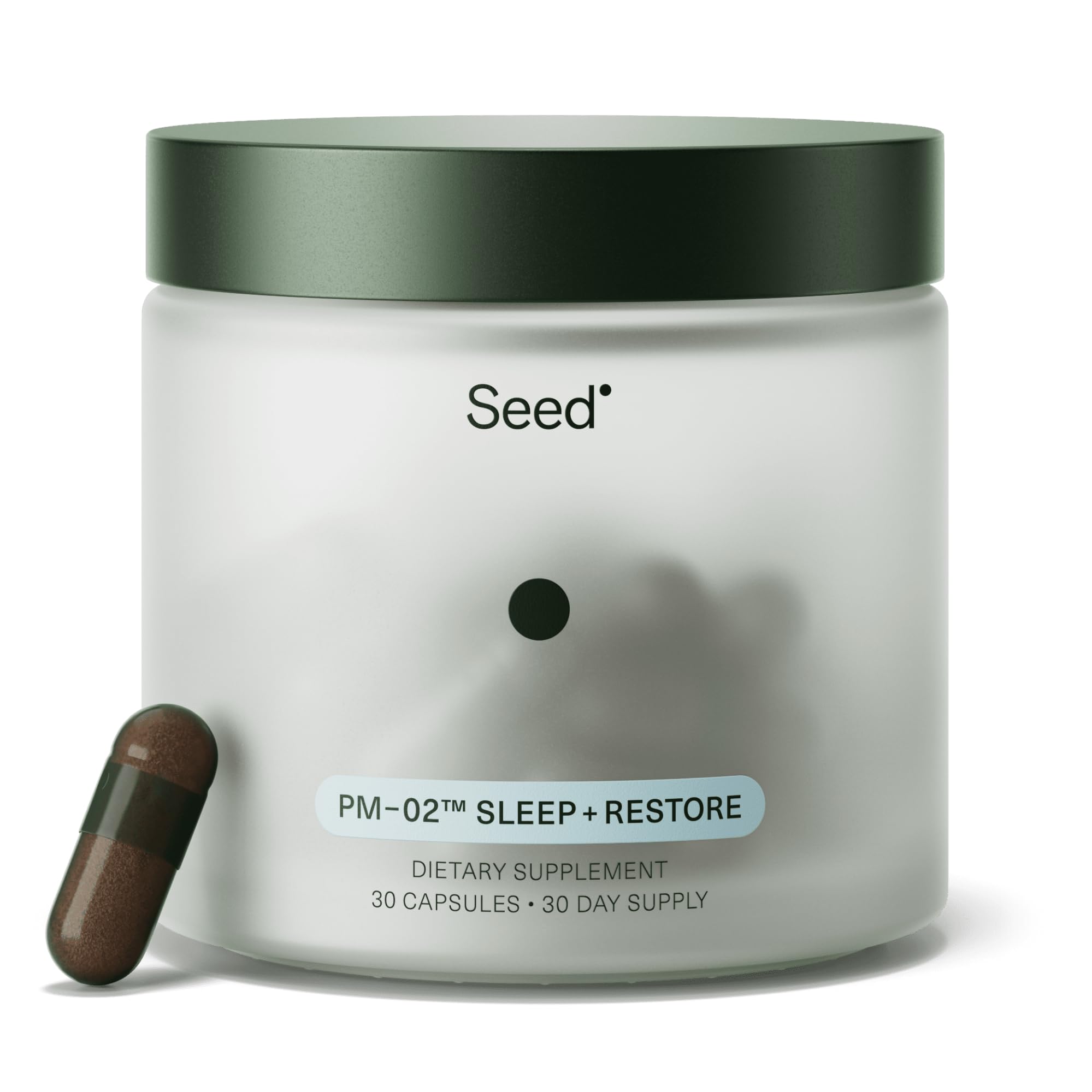 Seed PM-02: bouteille de sommeil fermée prête pour la routine nocturne