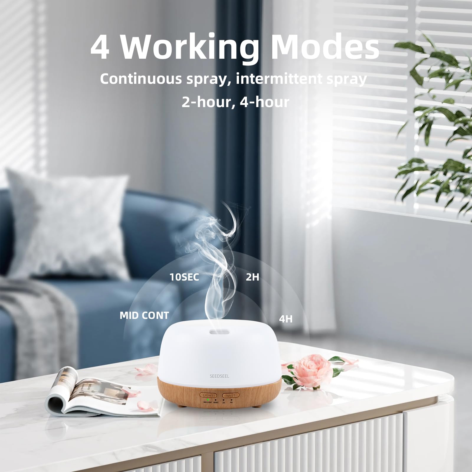 SEEDSEEL brume-ultrasonique fine pour une diffusion efficace et silencieuse.