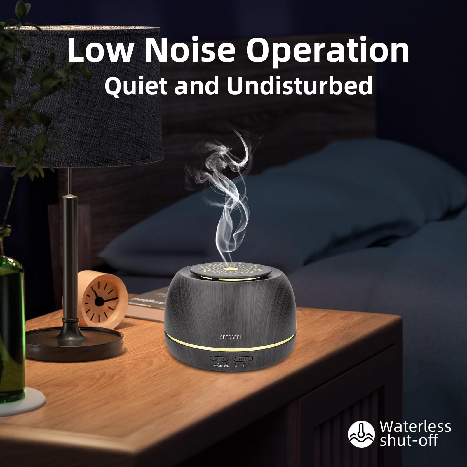 SEEDSEEL diffuseur ultrasonique silencieux, idéal pour nuit et espaces calmes.