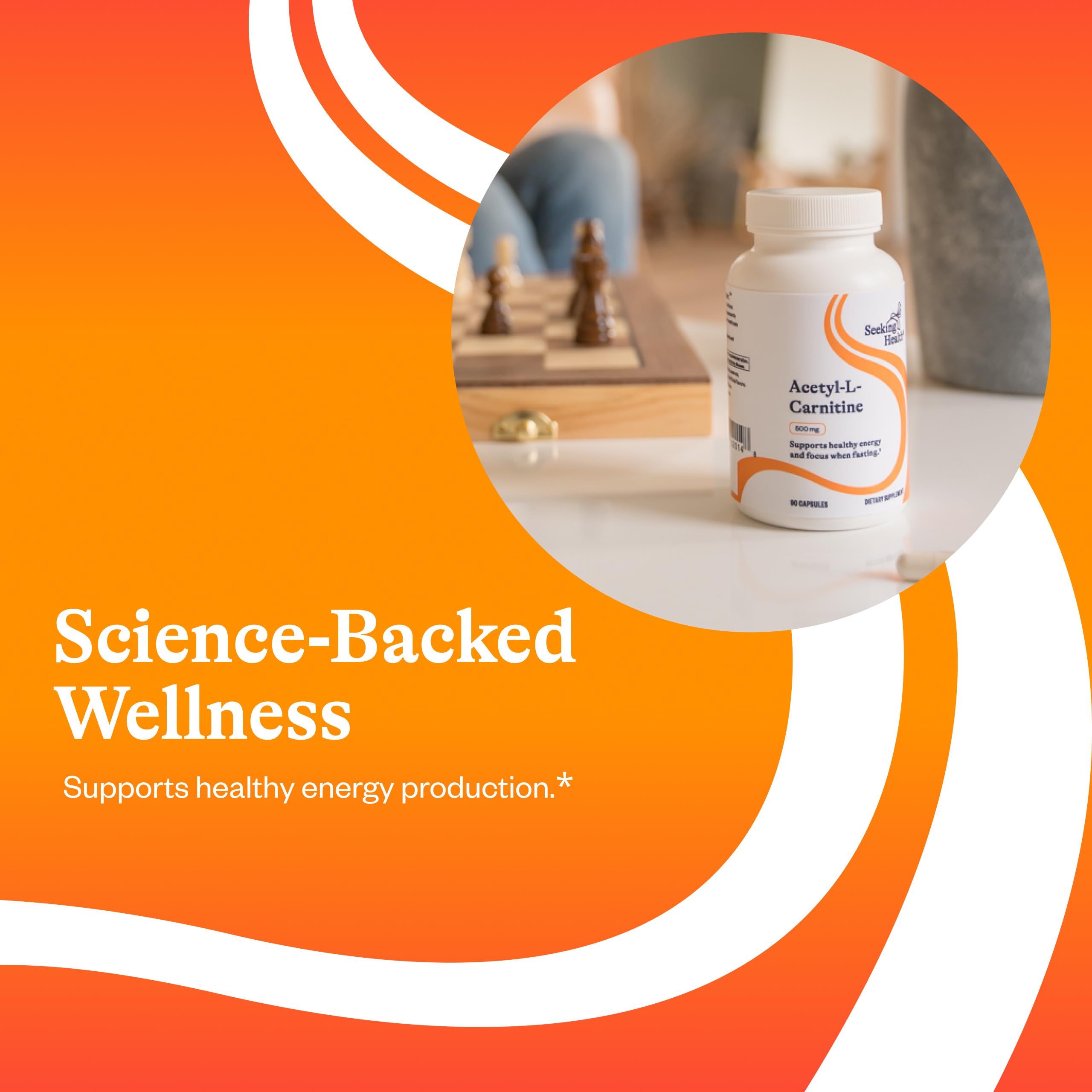 Emballage visible Seeking Health Acetyl-L-Carnitine.