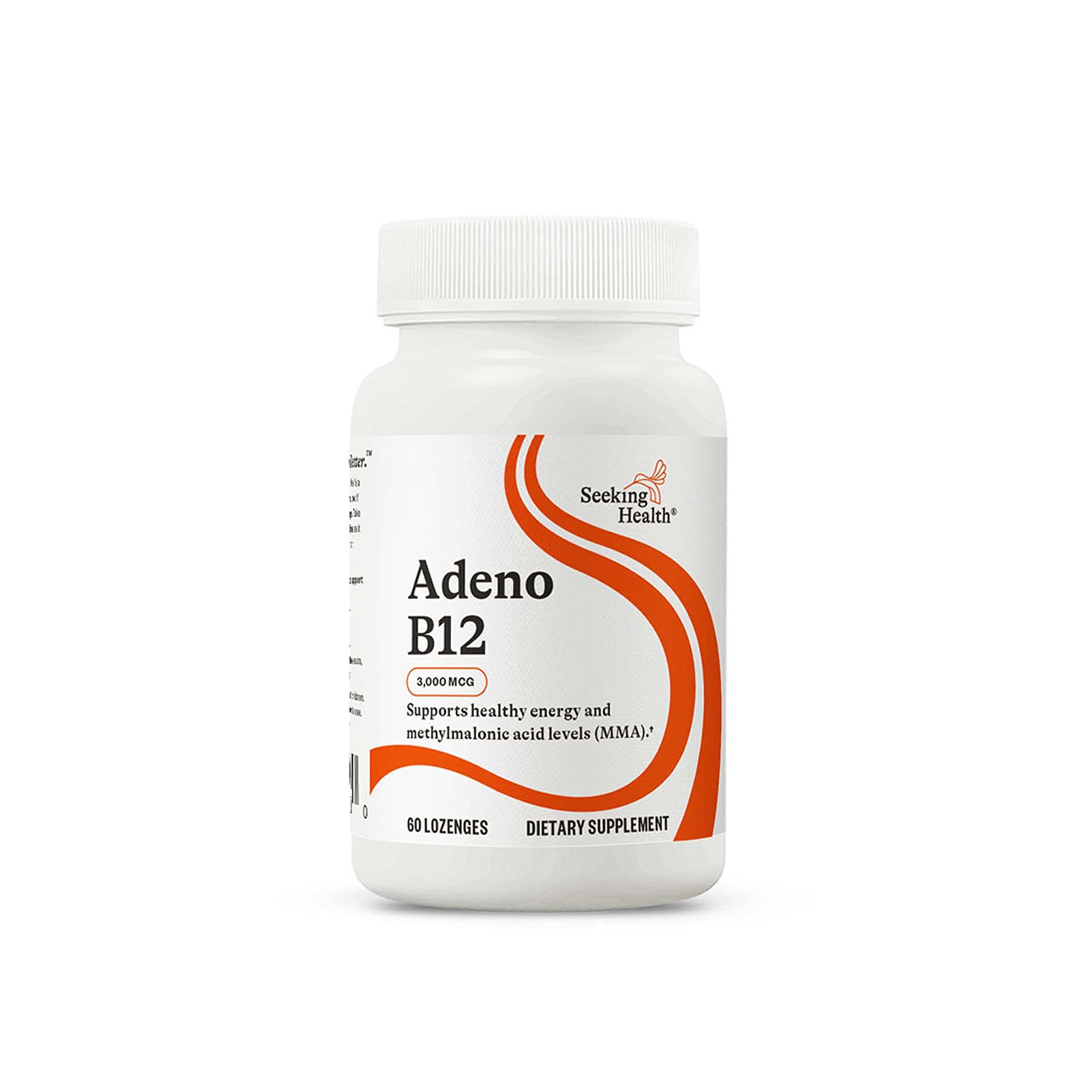 Boîte Seeking Health Adeno B12, présentation soignée pour énergie potentielle.