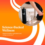 Flacon robuste Seeking Health Adeno B12, design pratique pour le quotidien.