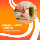 Icônes cofactors vitamine C et riboflavine associées à l’absorption du fer.