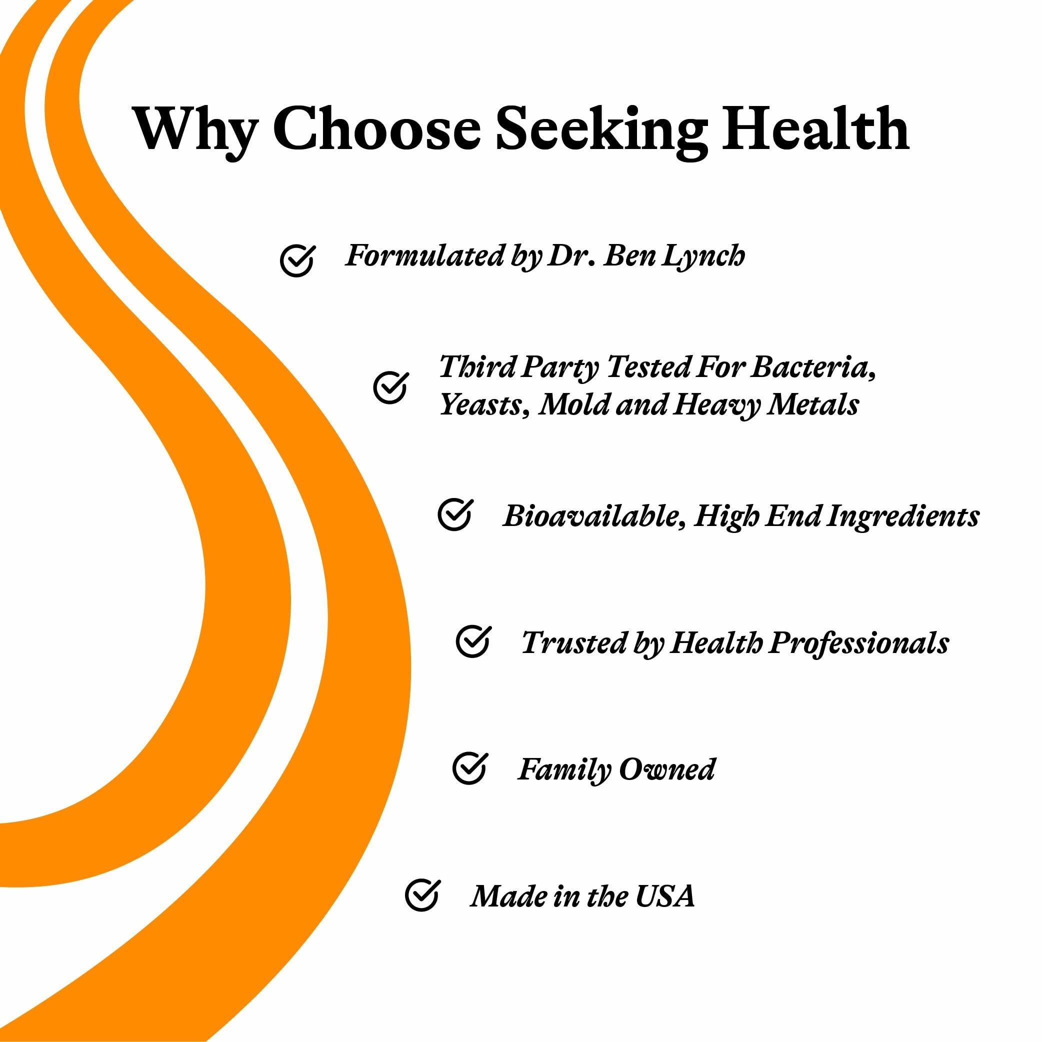 Seeking Health électrolyte orange, emballage recyclable et facile à transporter.