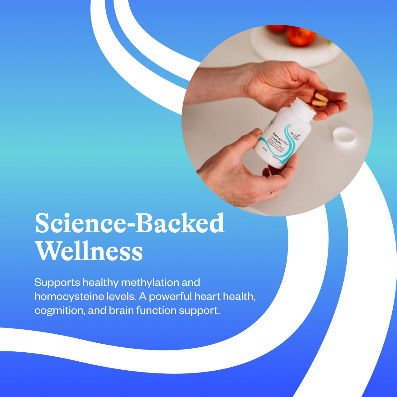 Seeking Health Homocysteine Nutrients: capsules visibles, format pratique pour le quotidien.