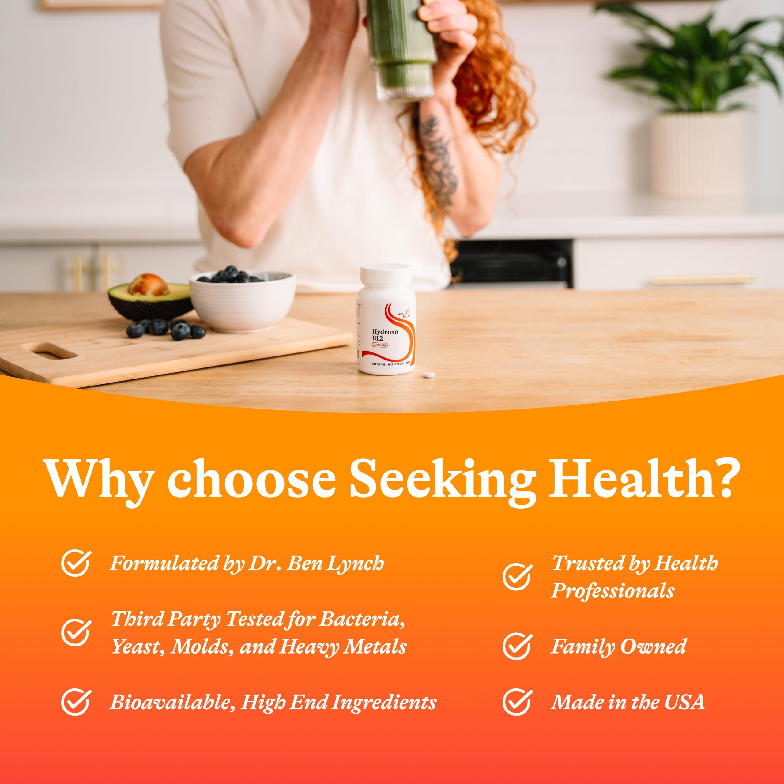 Ingrédients Seeking Health Hydroxo B12 avec folate, profil nutritionnel