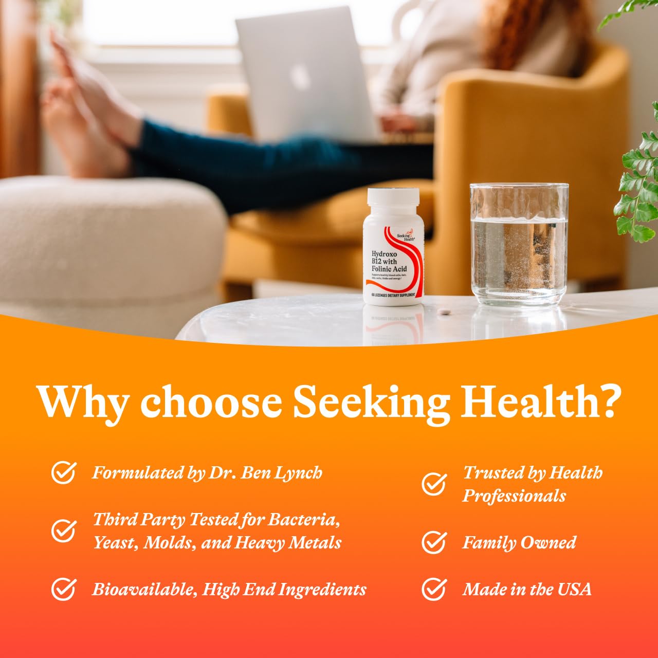 Utilisation quotidienne facile à intégrer dans votre routine de bien-être avec Seeking Health.