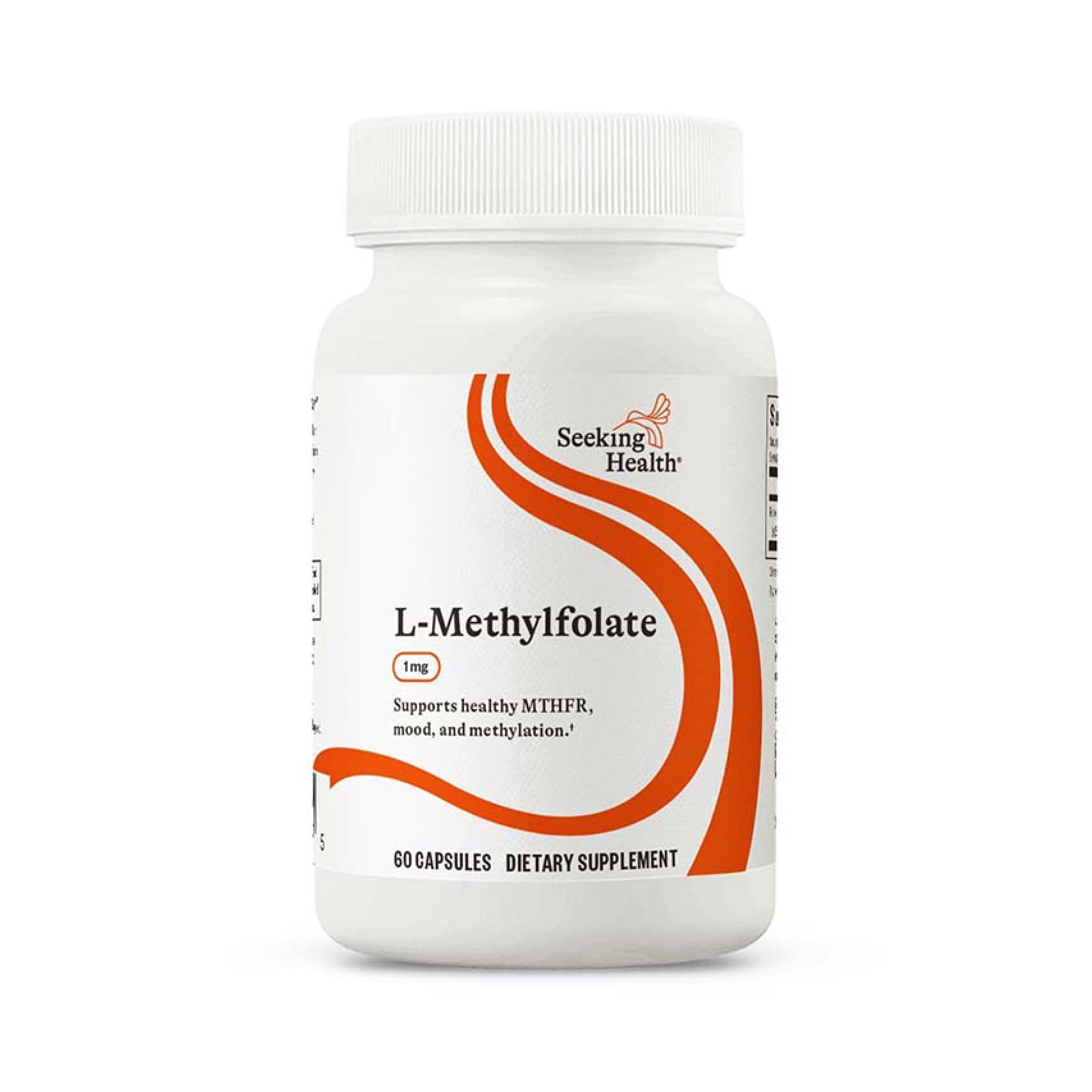 Seeking Health L-Methylfolate: bouteille de 60 gélules, soutien potentiel de l'humeur.