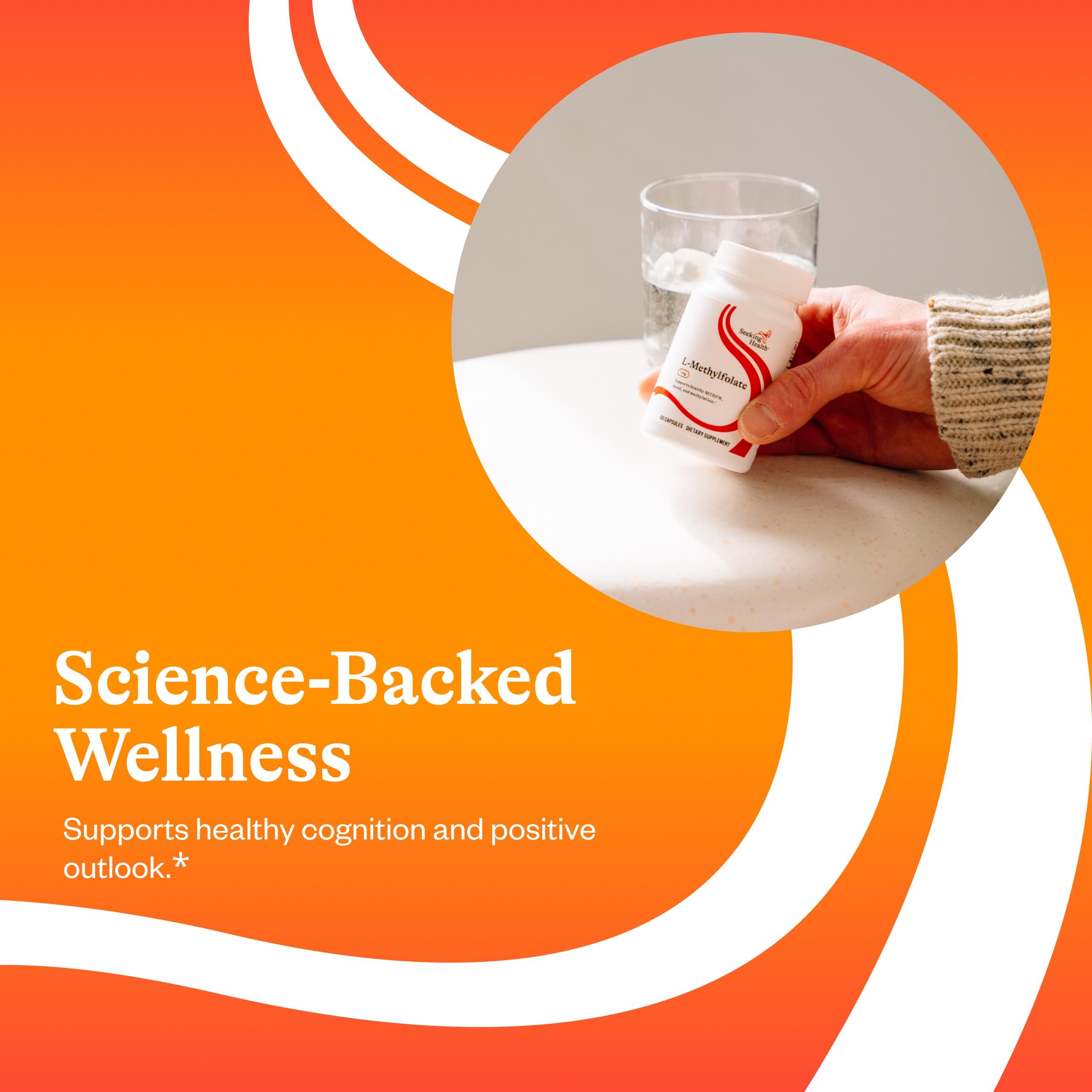 Seeking Health L-Methylfolate: boîte prête à l'emploi dans une routine saine.