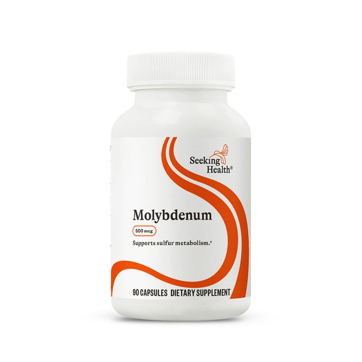 Le molybdène glycinate de Seeking Health en bouteille soutient le métabolisme des sulfites.