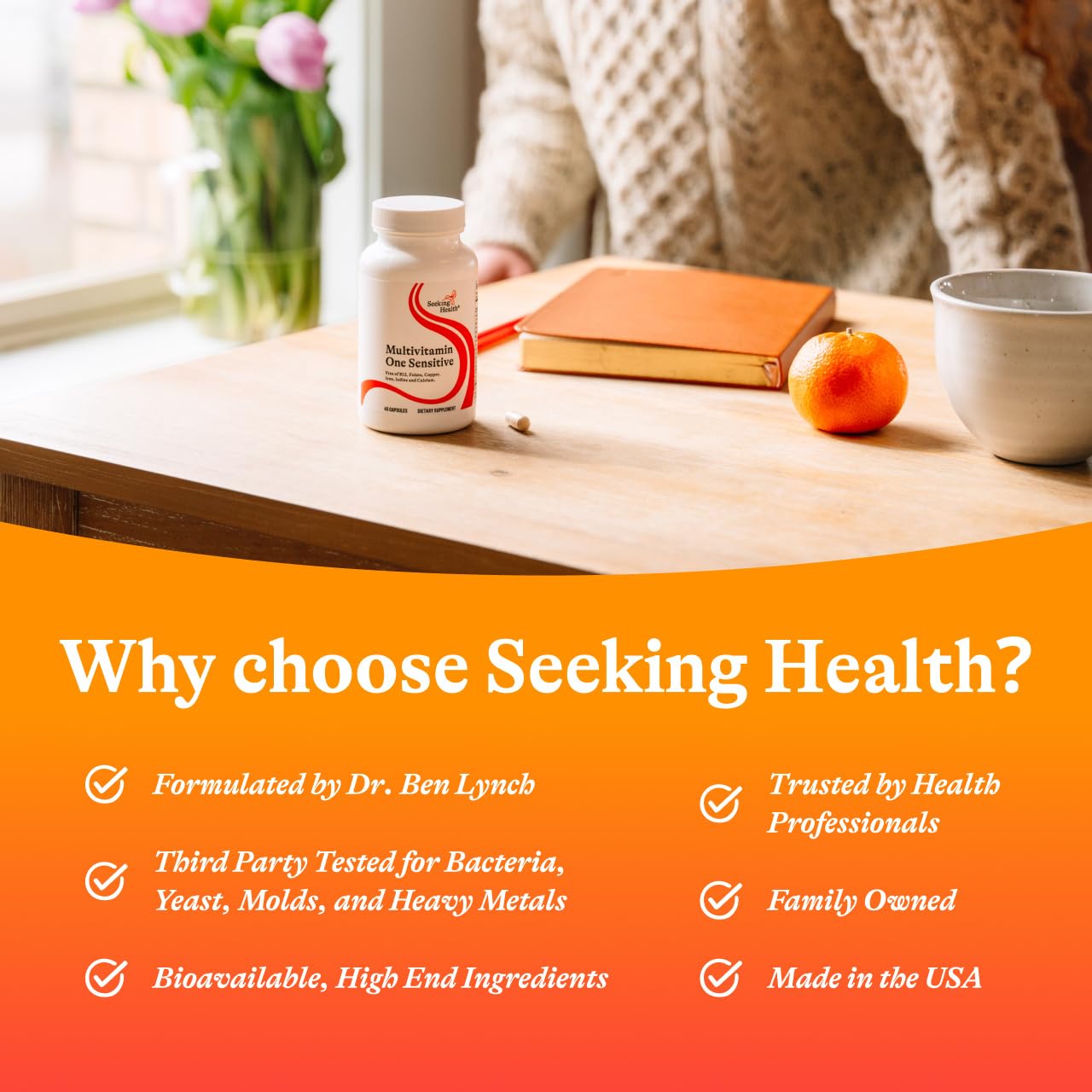 Seeking Health Multivitamine One Sensitive – formule adaptée pour végétariens et véganes