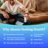 Détails des ingrédients Seeking Health Glutathion Plus, traçabilité et pureté.