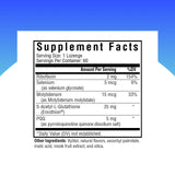 Étiquette claire des ingrédients Seeking Health Glutathion Plus, preuve de qualité.